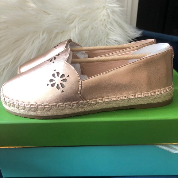 *2x HP* NIB! Kate Spade Gold Slip-On Espadrilles - Picture 9 of 14
